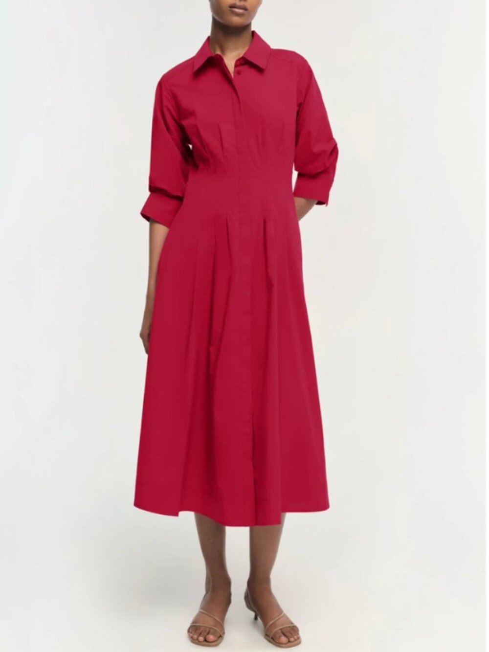 BEST Simkhai The Jazz Midi Dress - Cherry Red Quiet Lux Cotton Blend